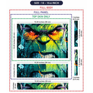 Vibrant Comic Style Hulk Portrait Laptop Skin - View 8