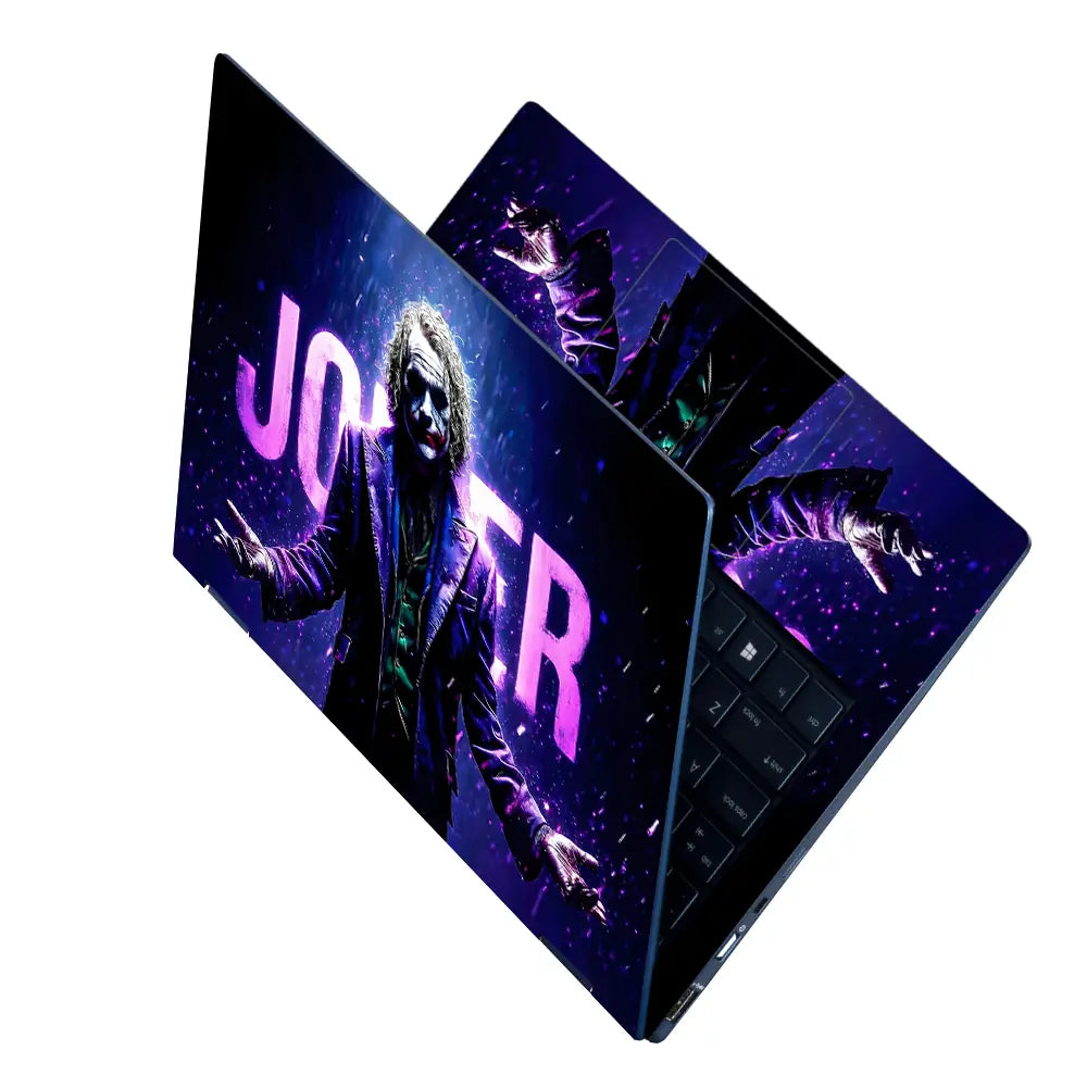 Vibrant Joker In Neon Lights Laptop Skin - View 2