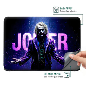 Vibrant Joker In Neon Lights Laptop Skin - View 4