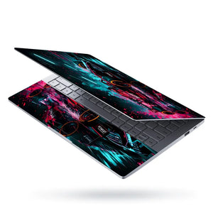 Vibrant Racing Car In Motion Laptop Skin - View 3