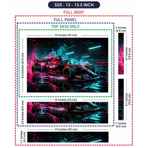 Vibrant Racing Car In Motion Laptop Skin - View 6