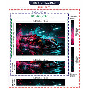 Vibrant Racing Car In Motion Laptop Skin - View 9