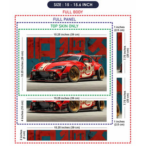 Vibrant Racing Car In Urban Setting Laptop Skin - View 8