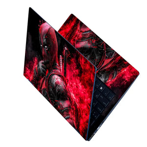 Vibrant Red Deadpool Action Scene Laptop Skin - View 2