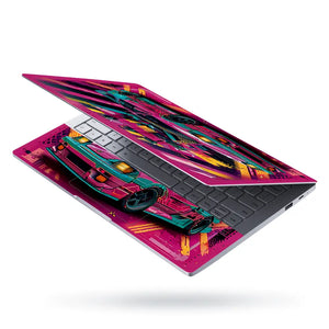 Vibrant Retro Racer Laptop Skin - View 3