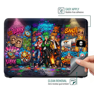 Vibrant Street Art One Piece Crew Laptop Skin - View 4