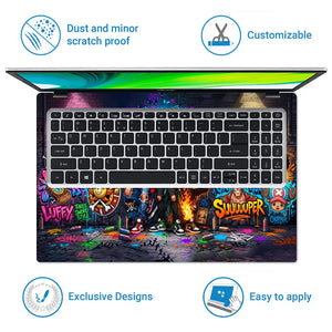 Vibrant Street Art One Piece Crew Laptop Skin - View 5