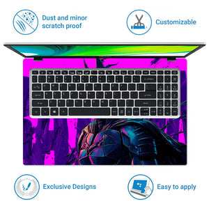 Vibrant Superhero In Dynamic Pose Laptop Skin - View 5