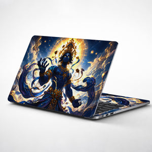 Vishnu Blue Cosmic Gold Crown Laptop Skin - View 1