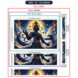 Vishnu Blue Cosmic Gold Crown Laptop Skin - View 6