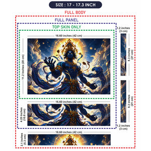 Vishnu Blue Cosmic Gold Crown Laptop Skin - View 9