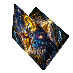 Vishnu Krishna Cosmic Sudarshan Chakra Laptop Skin - View 2