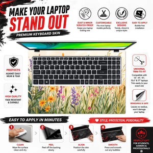 Watercolor Wildflower Meadow Laptop Skin - View 5