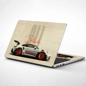 White Porsche Car Laptop Skin - View 1