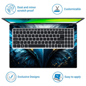 Wildlife Eagle Blue Lightning Eyes Laptop Skin - View 5