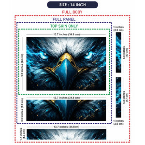 Wildlife Eagle Blue Lightning Eyes Laptop Skin - View 7