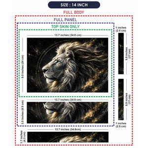 Wildlife Lion Cosmic Galaxy Portrait Laptop Skin - View 7