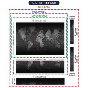 World Map Black Laptop Skin - View 6