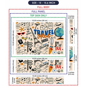 World Map Travel Doodle Sketch Laptop Skin - View 8