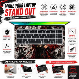 Yoriichi Manga Panels Red Laptop Skin - View 5