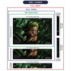 Zoro Grin Sword Slash Quote Laptop Skin - View 7
