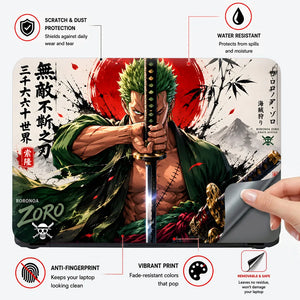 Zoro Red Sun Bamboo Swords Laptop Skin - View 4