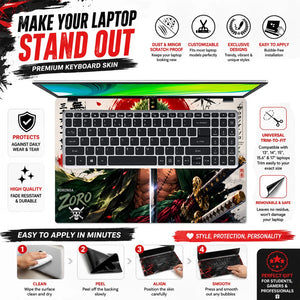 Zoro Red Sun Bamboo Swords Laptop Skin - View 5