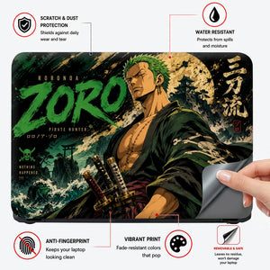 Zoro Three-Sword Style Poster Laptop Skin - View 4
