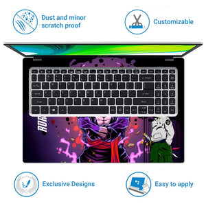 Zoro Triple Sword Purple Neon Laptop Skin - View 5
