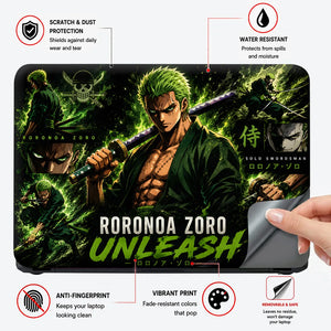 Zoro Unleash Green Panels Laptop Skin - View 4
