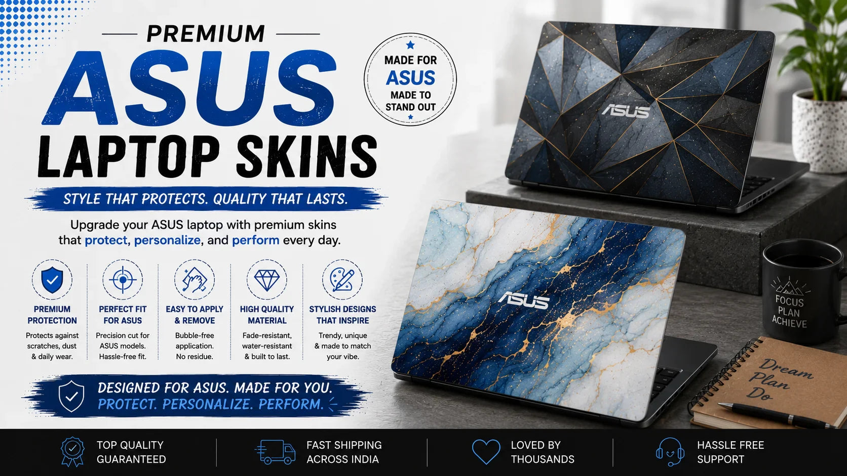 ASUS Laptop Skins in India: VivoBook, ZenBook & ROG Guide | GadgetOverlays