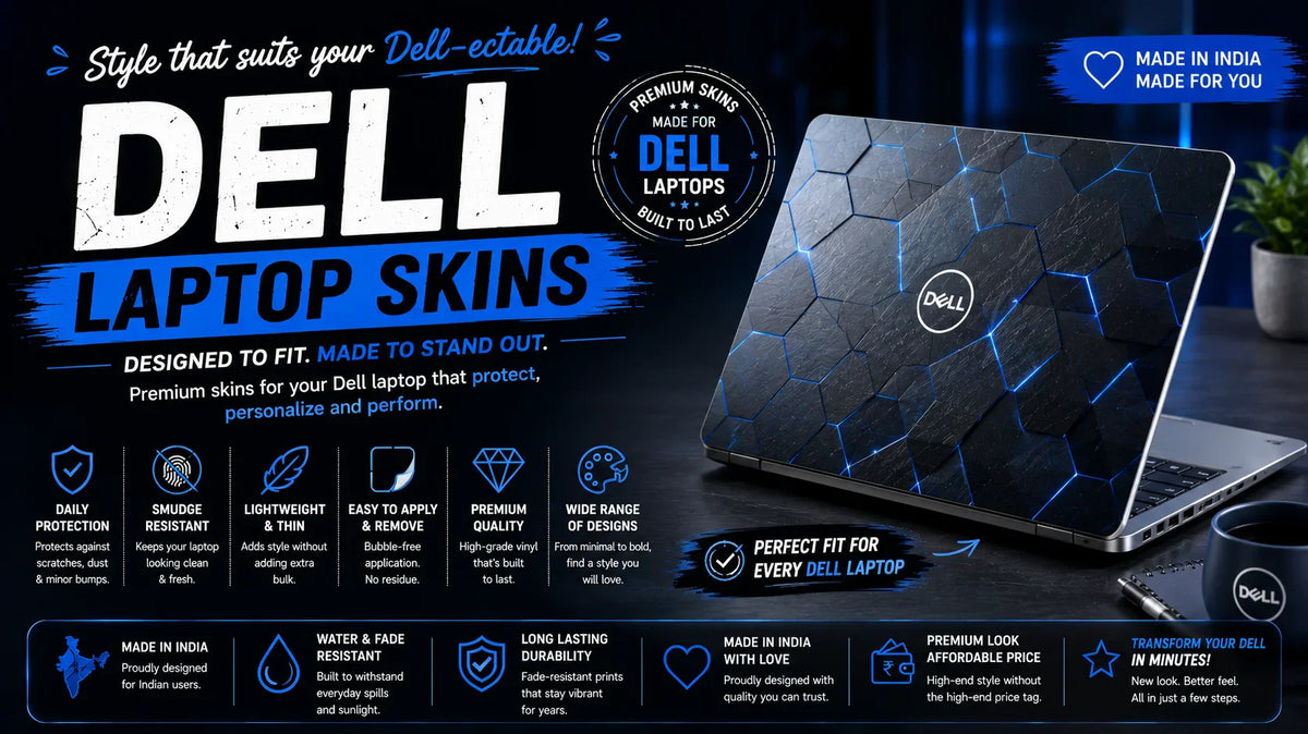 Dell Laptop Skins in India: Size Guide for Inspiron, XPS & Vostro