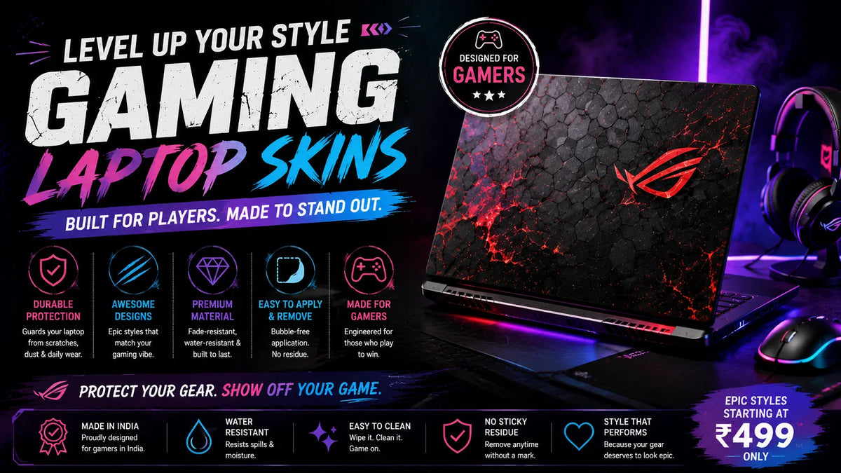 Gaming Laptop Skins in India: Designs, Sizes & Setup Tips