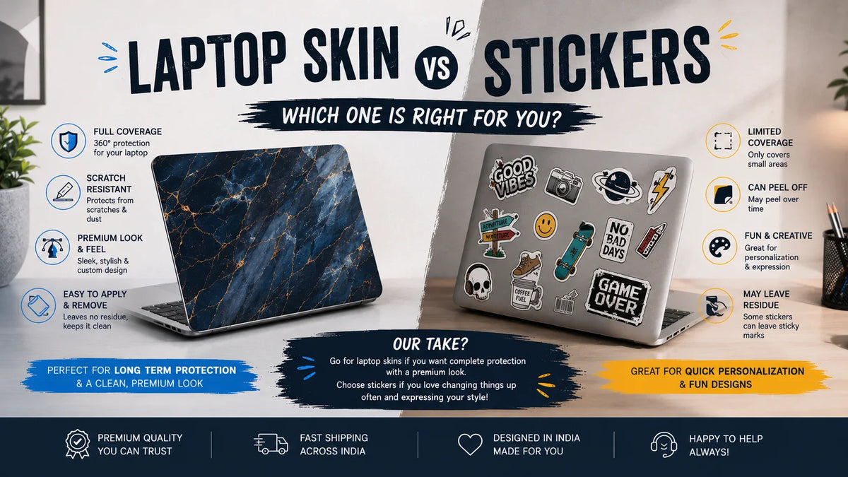 Laptop Skin vs Laptop Stickers: What Is the Difference?