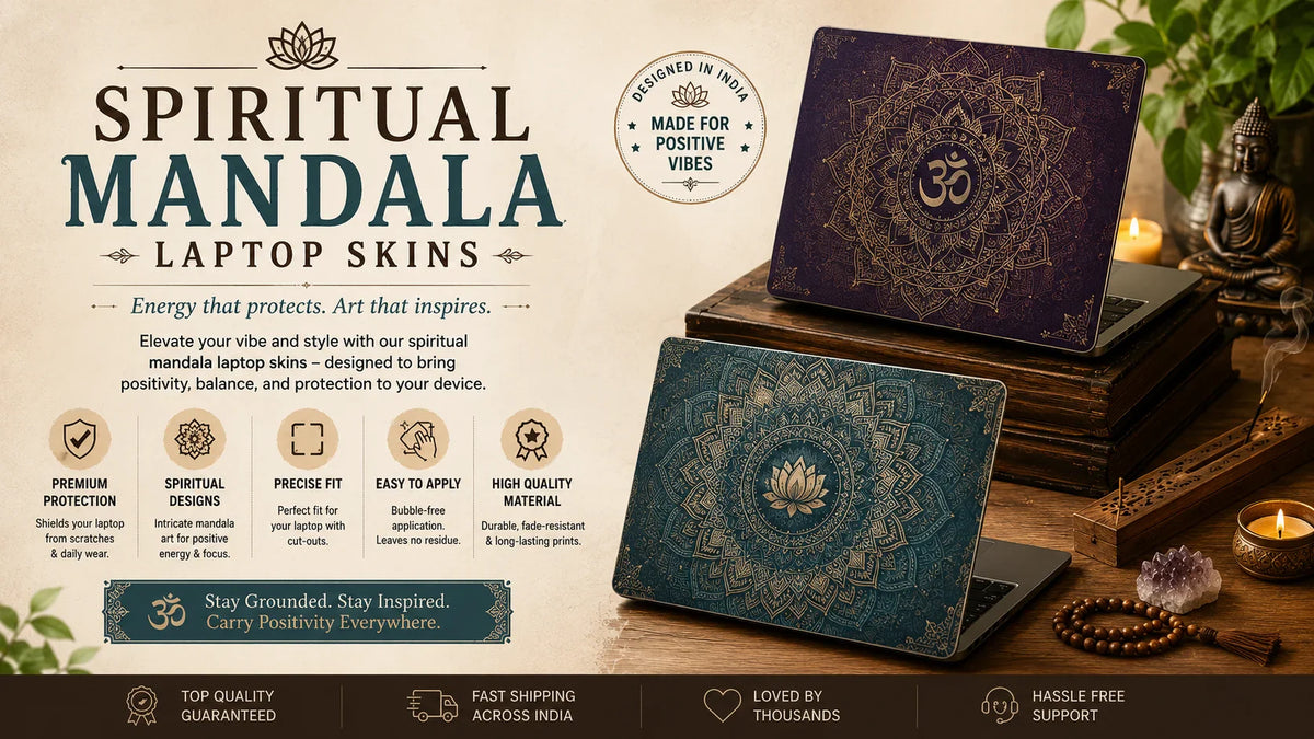 Spiritual & Mandala Laptop Skins: Sacred Geometry for Your Setup