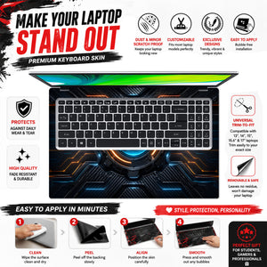 A Gear Circuit Blue Orange Laptop Skin - View 5
