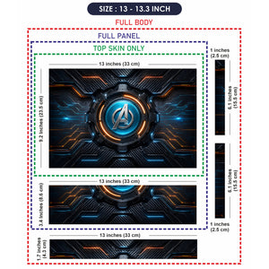 A Gear Circuit Blue Orange Laptop Skin - View 6
