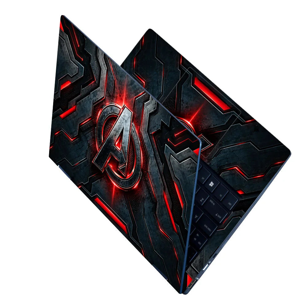 A Logo Superhero Crimson Neon Laptop Skin - View 2