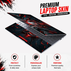 A Logo Superhero Crimson Neon Laptop Skin - View 3