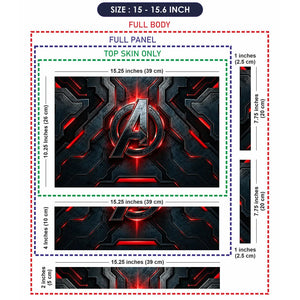 A Logo Superhero Crimson Neon Laptop Skin - View 8
