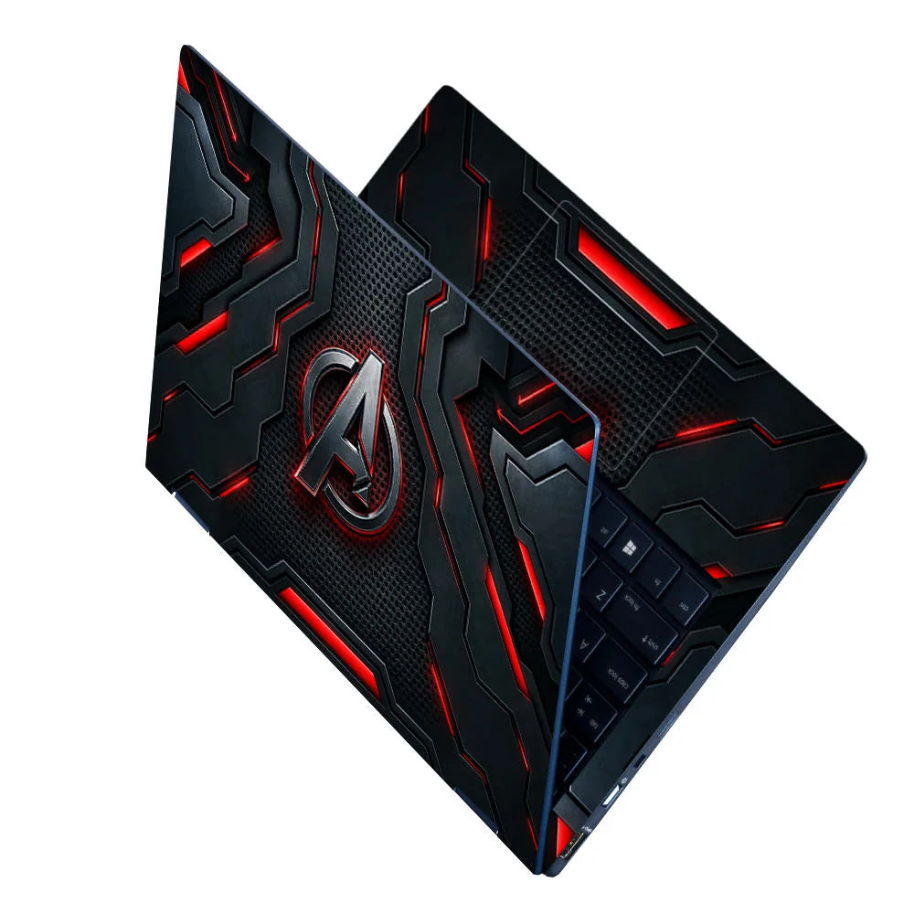 A Logo Superhero Crimson Nexus Laptop Skin - View 2