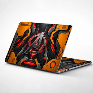 A Logo Superhero Crimson Pulse Laptop Skin - View 1
