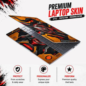 A Logo Superhero Crimson Pulse Laptop Skin - View 3