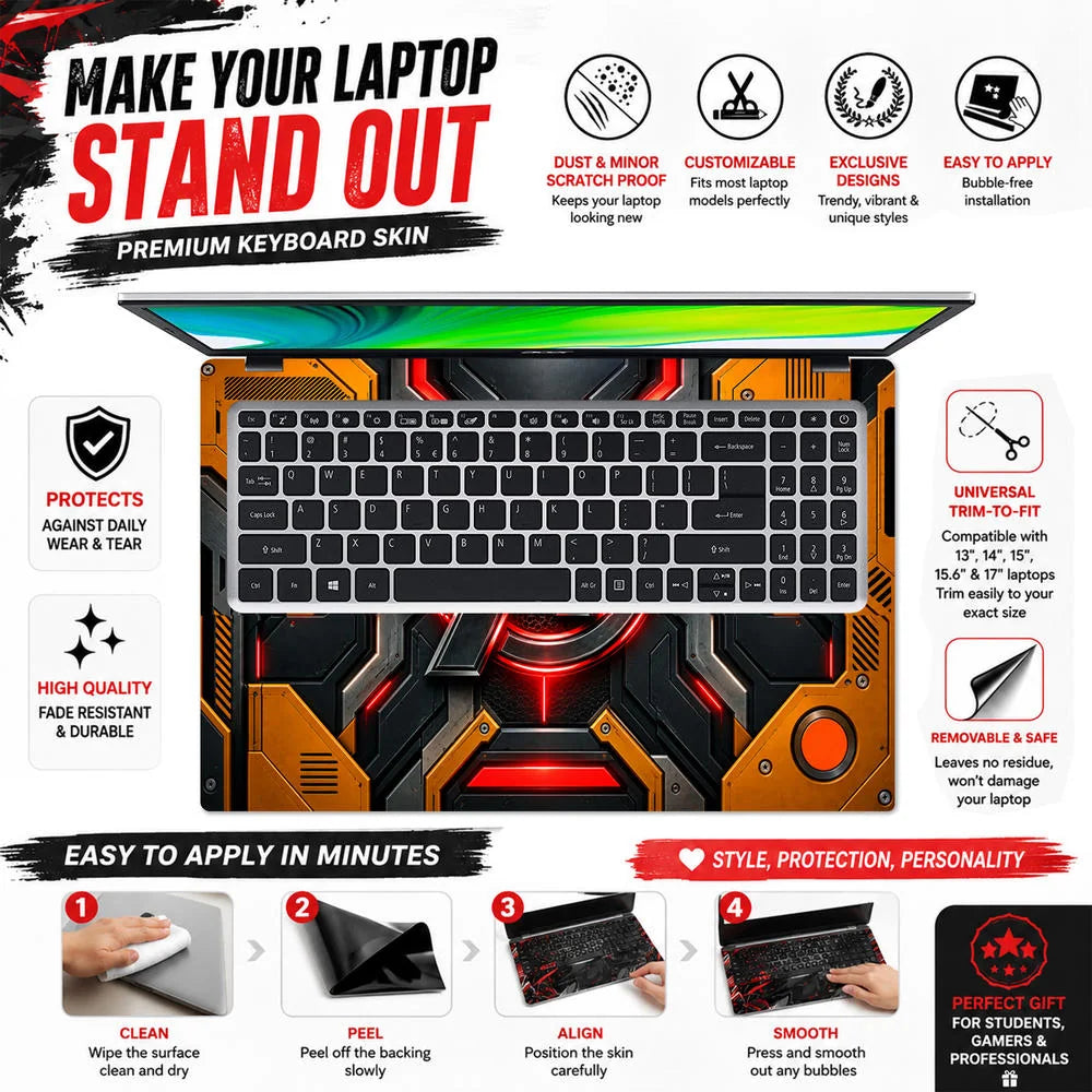 A Logo Superhero Crimson Pulse Laptop Skin - View 5