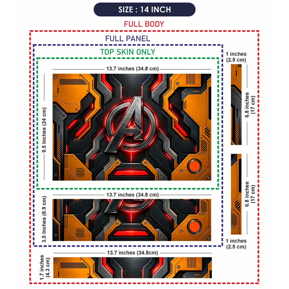 A Logo Superhero Crimson Pulse Laptop Skin - View 7
