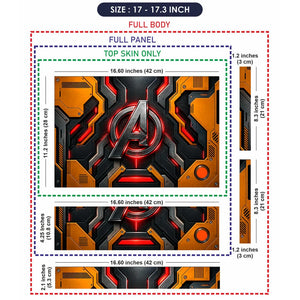 A Logo Superhero Crimson Pulse Laptop Skin - View 9