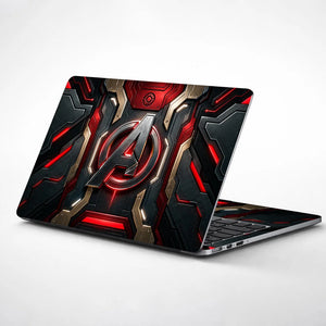 A Logo Superhero Gold Ornate Laptop Skin - View 1