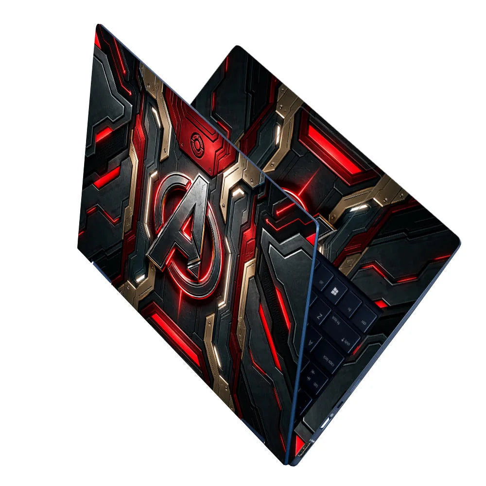 A Logo Superhero Gold Ornate Laptop Skin - View 2