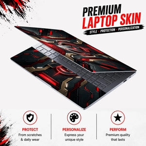 A Logo Superhero Gold Ornate Laptop Skin - View 3