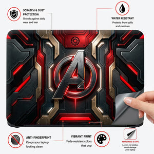 A Logo Superhero Gold Ornate Laptop Skin - View 4